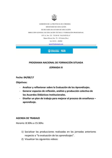Agenda jornada 3
