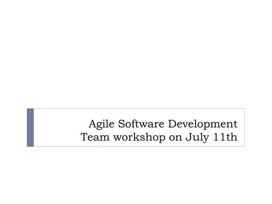 Agile software development