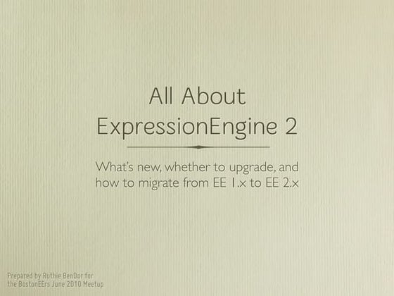 All About ExpressionEngine 2
