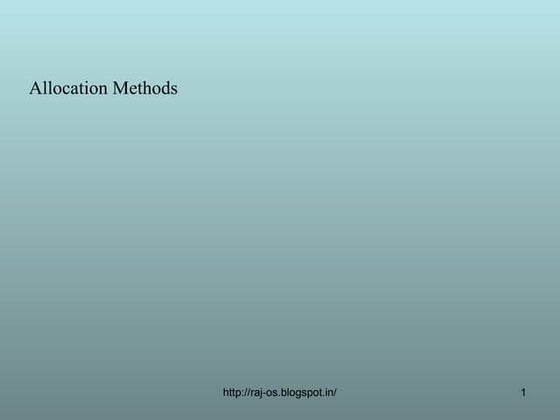 Allocation methods continuous method.47 