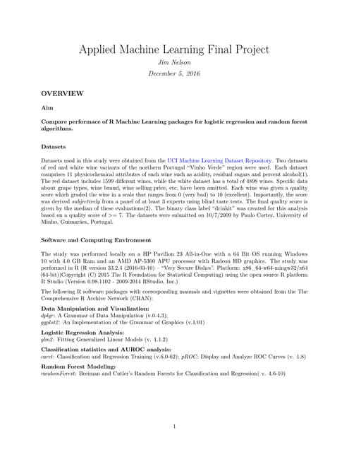 IU Applied Machine Learning Class Final Project: ML Methods for Predicting Wi...