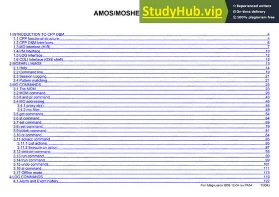 AMOS MOSHELL OVERVIEW