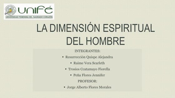 la dimensión espiritual del ser humano 
