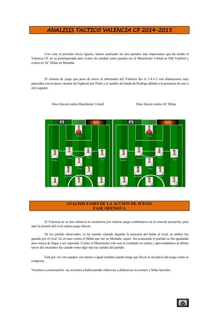 Analisis tactico valencia cf 2014 2015
