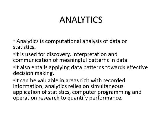 Analytics
