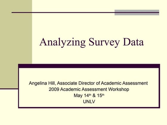 Analyzing survey data