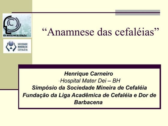 Anamnese das cefaléias