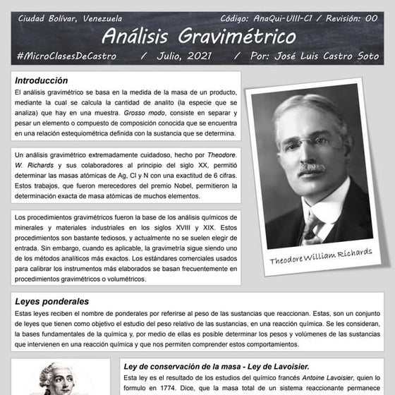 Análisis Gravimétrico -  Clase 01