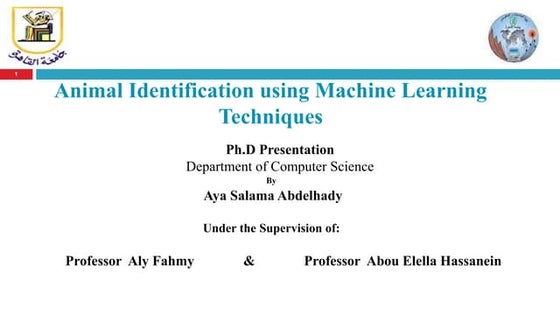 Animal identification using machine learning techniques