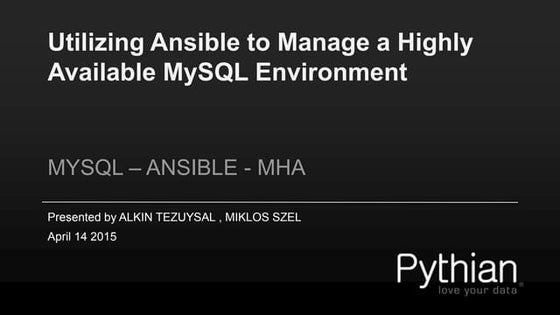 Ansible MySQL MHA