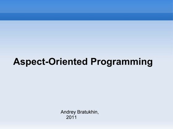 Aspect-Oriented Programming