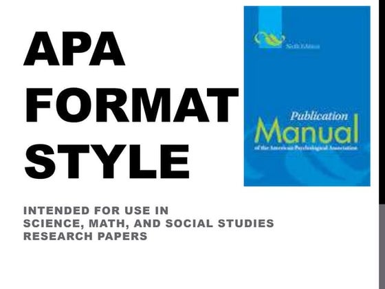 Apa format style power point