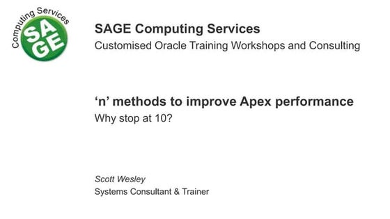 Oracle APEX Performance