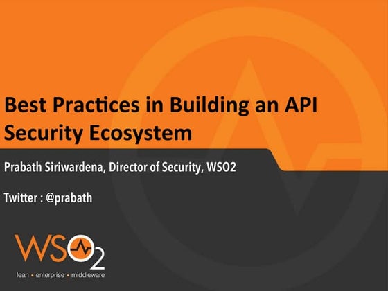 Building an API Security Ecosystem