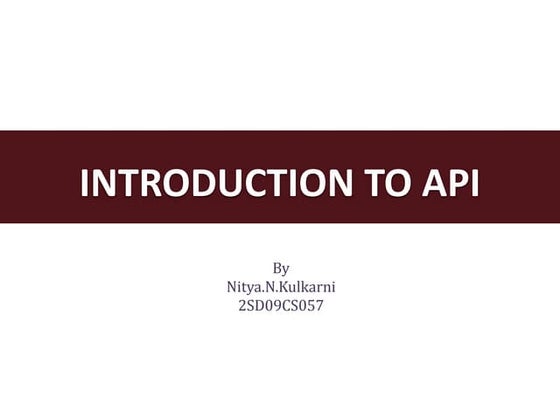 API Presentation