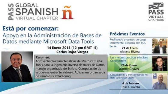 Apoyo en la administración de bases de datos mediante microsoft data tools