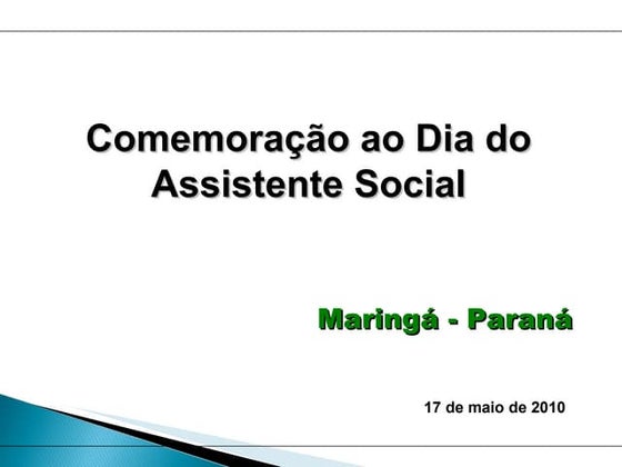 Apresentação semana do serviço social maringá
