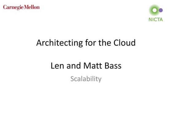 Architecting for the cloud scability-availability