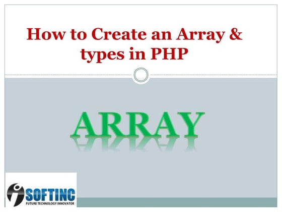 How to Create an Array & types in PHP 