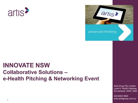 Collaborative Solutions eHealth Event - Artis Group - CS case study presentation