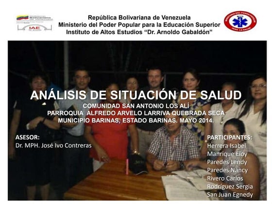 Análisis de Situación de Salud  (ASIS). Comunidad San Antonio Los Alí. Parroq...