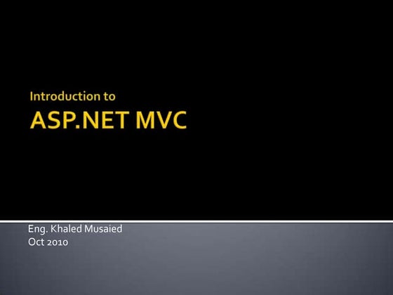 Introduction to ASP.NET MVC