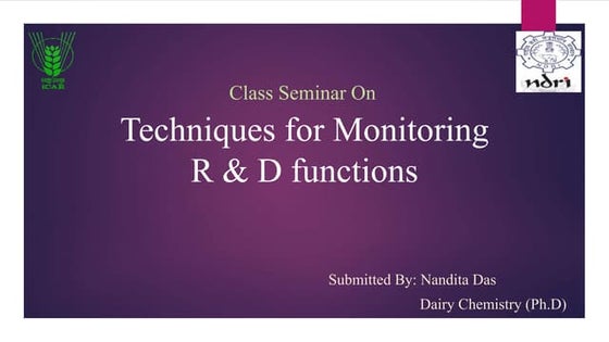Monitoring R&D functions