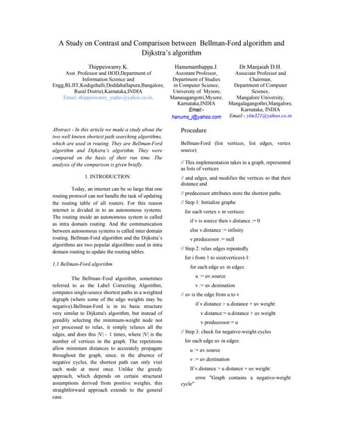 A study on_contrast_and_comparison_between_bellman-ford_algorithm_and_dijkstr...