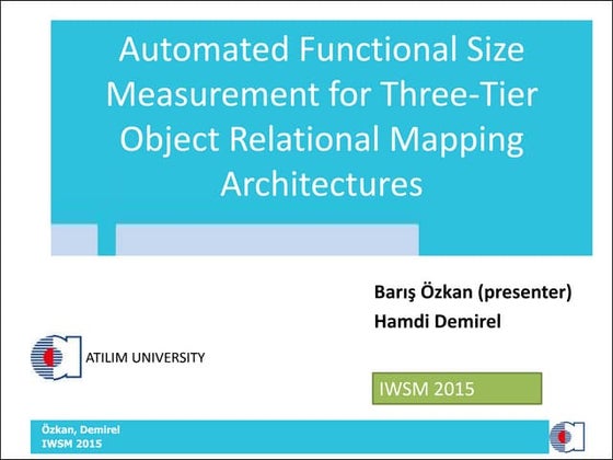 Automated functional size measurement for three tier object relational mappin...