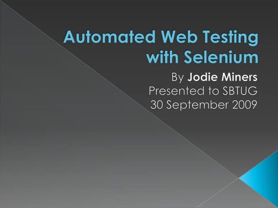 Automated Web Testing With Selenium