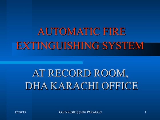 Automatic fire extinguishing system