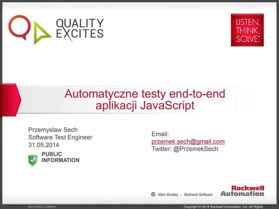Automatyczne testy end-to-end aplikacji JavaScript.
