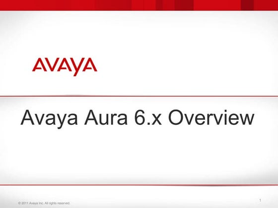 Avaya aura 6.x technical overview