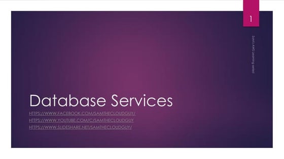 AWS tutorial-Part59:AWS Cloud Database Products-2nd Intro Session