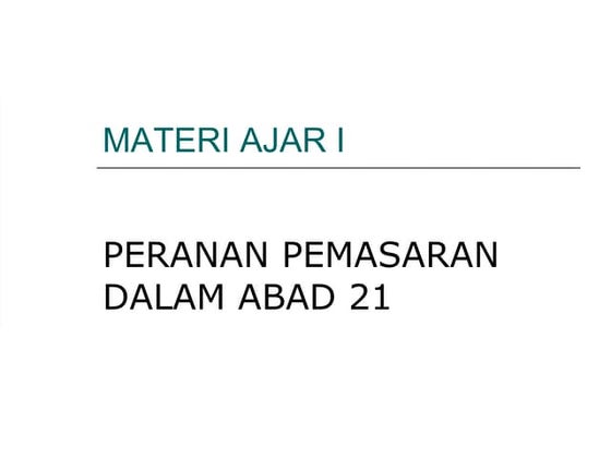 Manajemen Pemasaran ch 1