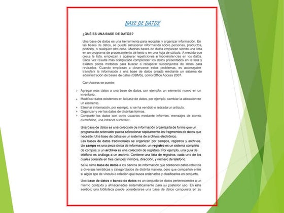 CONOCIENDO BASE DE DATOS