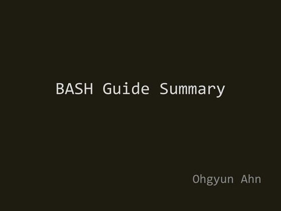 BASH Guide Summary