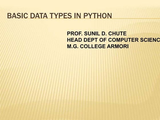 Basic data types in python