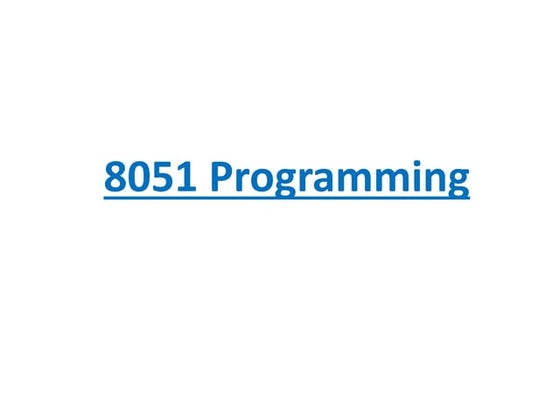 8051 basic programming