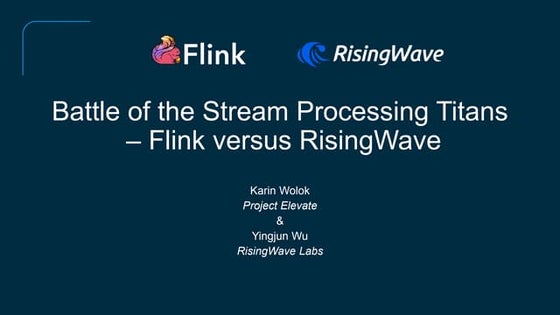 Battle of the Stream Processing Titans – Flink versus RisingWave