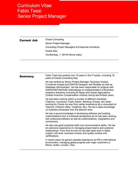 CV - English - Fabio Tassi
