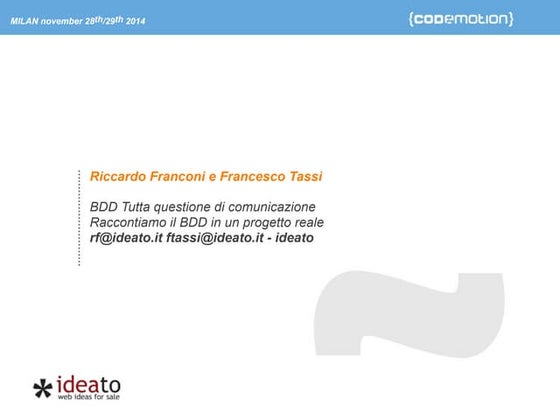 Behaviour Driven Development - Tutta questione di comunicazione