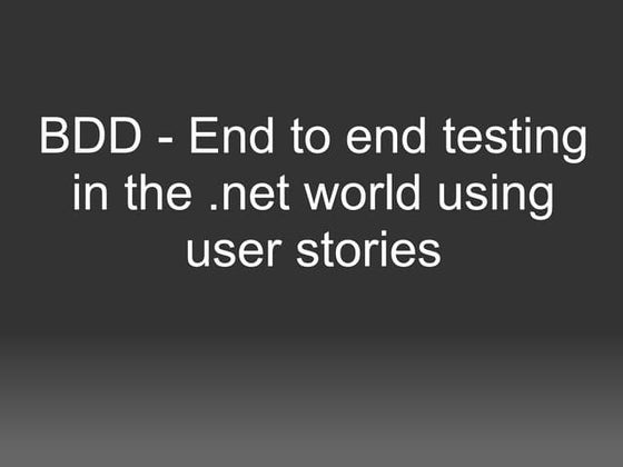 Bdd Net Frameworks