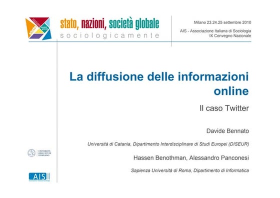 La diffusione delle informazioni su Twitter