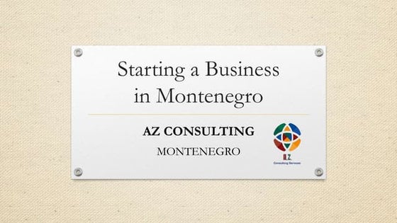 Montenegro - The Set-Up of Ltd Company (list of services)