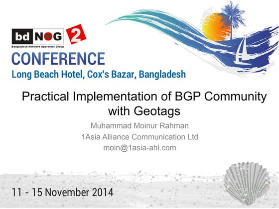 Practical Implementation of BGP Community with Geotags