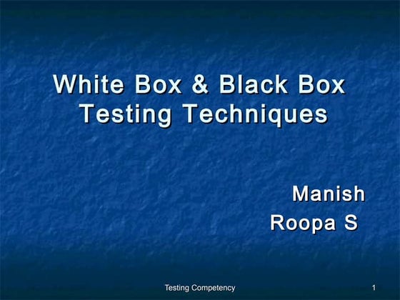 Black box & white-box testing technique