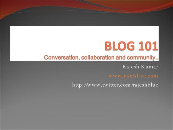 Blogging 101 (Basics)