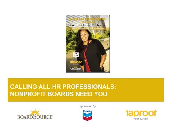 Calling All HR Professionals : Nonprofit Boards Need You 