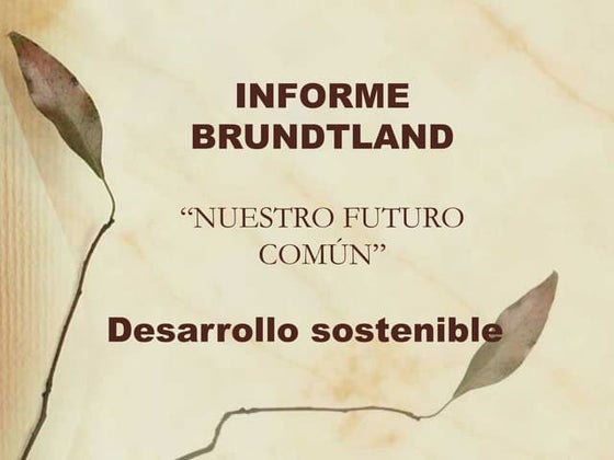Informe brundtland, nuestro futuro comun